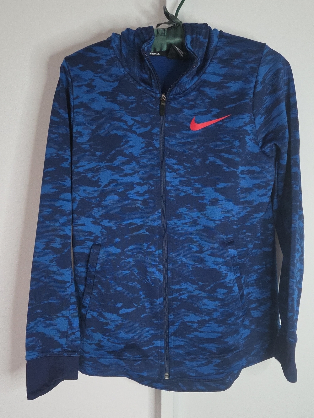 Nike Basketball Dri Fit Boys Youth Zip up hoodie XL Blue Red